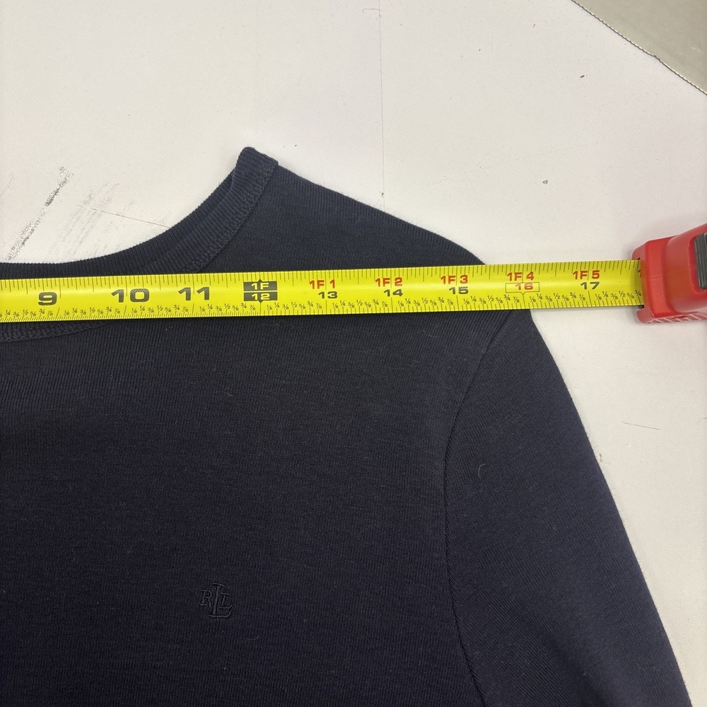 LRL Lauren Ralph Lauren Women's Long Sleeved Logo Pullover Shirt Navy 1x XL - Picture 6 of 9